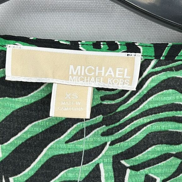 Michael Kors Zebra Tie Wrap Dress- Spring Green- Size XS- NWT - Picture 4 of 8